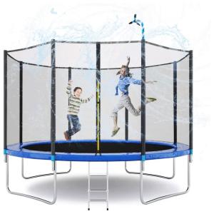 Tatub Cama Elastica Infantil com Diâmetro e Cesta de Basquete para até 150 kg, Azul