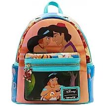 Mini Mochila Escolar Infantil Loungefly Disney Princesa Jasmine e Aladdin para Crianças a Partir de 3 Anos, Azul