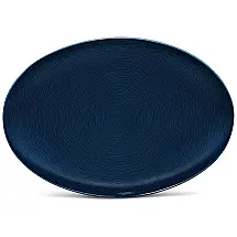 Prato Oval 40 cm em Porcelana, 01 Unidade, Noritake NoN Swirl, Azul