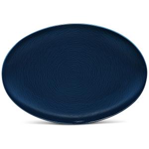 Prato Oval 40 cm em Porcelana, 01 Unidade, Noritake NoN Swirl, Azul