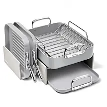 Jogo de Panelas Caraway Square Cookware 5 Peças Cerâmica Antiaderente Livre de PFAS Cinza
