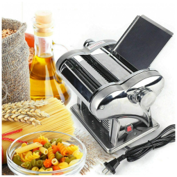 Máquina de Macarrão Elétrica 110V Automática Produz Massa de Noodles, Dumplings e Pele de Massa de Alta Produção em Aço Inoxidável