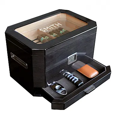 Humidor Case Elegance Octodor Preto