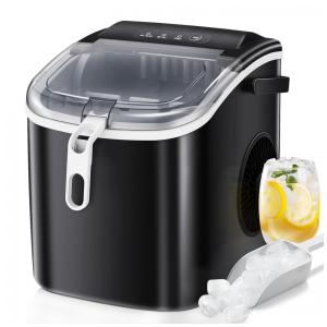 Máquina de Gelo até 11 kg em 24H Portátil com Alça e Colher, 110V, RWFLAME, Branca