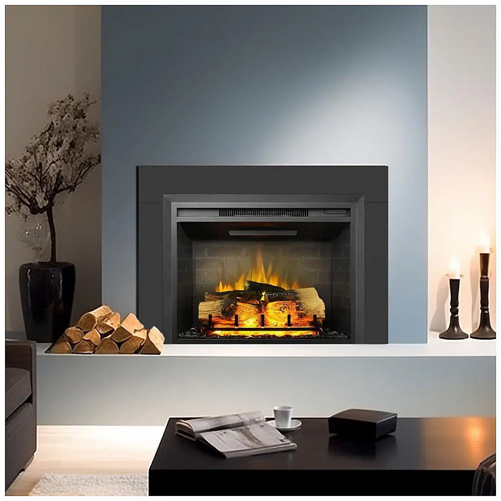 Lareira Elétrica Legend Flame 101x73cm 1500W Chamas LED Troncos Embutir 110V — foto 2