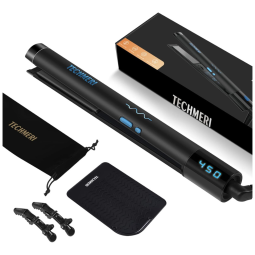 Chapinha Prancha de Cabelo Profissional TECH com Placa Cerâmica Iônico, 220v, TECHMERI, Preto