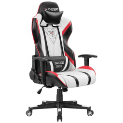 Cadeira Gamer Giratória Ergonômica com Apoio para Lombar e para Cabeça, Homall, Preta e Branca