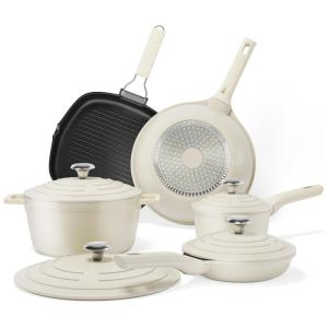 Jogo de Panelas e Frigideiras de Indução com Revestimento Antiaderente, 5 Peças, Wodillo WS5MFO, Branco