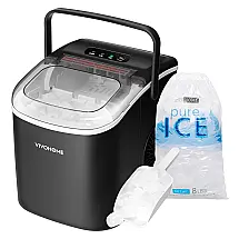 Máquina de Gelo até 11 kg em 24H Portátil, 150W, 110v, VIVOHOME, Prateado