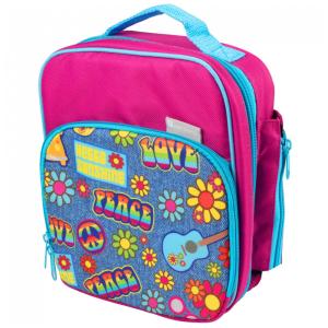 Hippie Retrô Lancheira Infantil com Isolamento, Para 3 Anos ou Mais, BENTOLOGY, Rosa