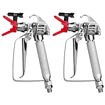 Pistola de Pintura Airless de Alta Pressão 3600 PSI, com Bico 517 e Rotação, Compatível com Pulverizadores Airless. Kit com 2 peças.