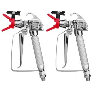 Pistola de Pintura Airless de Alta Pressão 3600 PSI, com Bico 517 e Rotação, Compatível com Pulverizadores Airless. Kit com 2 peças.