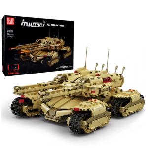 Kit de Construção Tanque Militar Mamute com 3296 Peças e Controle Remoto para Crianças e Adultos, Mould King, Marrom