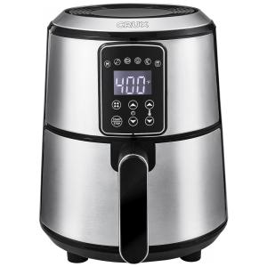 Fritadeira Elétrica AirFryer 3L de Capacidade e Painel de Controle Digital, 1200W, 110V, CRUX 17282, Prateado