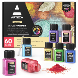Kit de Tinta em Pó Profissional com Cores Essenciais, 60 Peças, Arteza