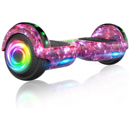 Hoverboard Auto Balanceante SISIGAD 6,5" K02 Roxo Estrelado com Alto-falante Bluetooth e Luzes Coloridas