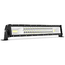 Farol de Milha LED Off Road Linha Tripla 6000K 270W à Prova Dágua e Poeira, AUTOSAVER88, Branco