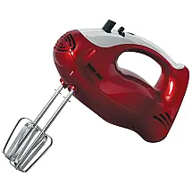 Electric Hand Mixer Chrome Accent Chrome Beater Hooks Thumb Switch Boost 100 watt Red Chrome, BETTER CHEF IM 817RC