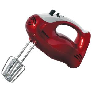 Electric Hand Mixer Chrome Accent Chrome Beater Hooks Thumb Switch Boost 100 watt Red Chrome, BETTER CHEF IM 817RC