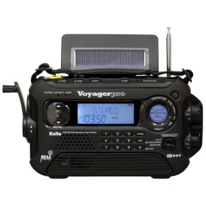 Rádio AM, FM, NOAA Portátil e Recarregável via Manivela, Solar, USB, KAITO KA600, Preto