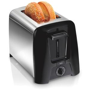 Torradeira Elétrica de 2 Fatias com 7 Níveis de Tostagem, Aço Inoxidável, 110v, HAMILTON BEACH 22614R, Preto