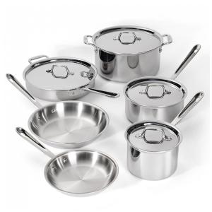 D3 Conjunto de Panelas e Frigideiras de Aço Inoxidável, 10 Peças, ALL CLAD 8400000962, Prateado