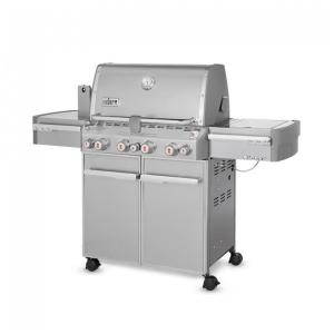 Churrasqueira a Gás 48.800 BTU com 4 Queimadores e Mesas Laterais em Aço Inoxidável, WEBER 7270001, Prateado