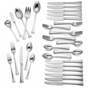 Conjunto de Talheres, Sofisticação e Durabilidade para Sua Casa com 65 Peças e Material de Aço Inoxidável, LENOX, Prata