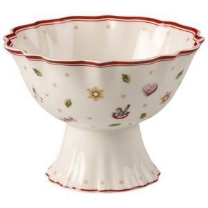 Tigela Pequena com Base para Natal com Capacidade de 500mL, Material de Porcelana e Formato Redondo, Villeroy Boch, Branca Colorida