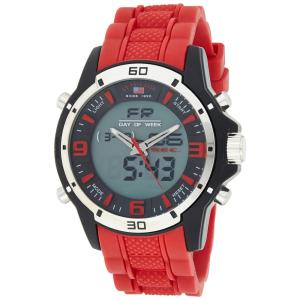 Relógio An Homem Maclino Analógico Digital Eportivo, U.S. POLO ASSN. US9534, Vermelho