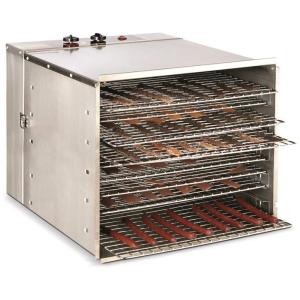 Desidratador de Alimentos com 10 Bandejas e Controle de Temperatura, Aço Inoxidável, 110v, GUIDE GEAR, Prateado