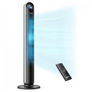 Ventilador de Torre Silencioso com Controle Remoto, Temporizador 24h e Display LED, 110V 25W, PARIS RHONE