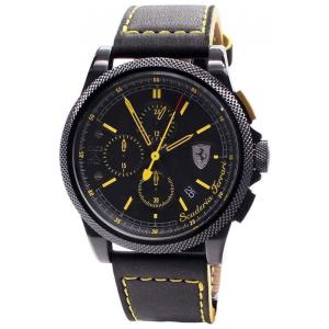 Relógio de Pulso Masculino Pulseira em Couro Movimentado em Quartzo, FERRARI 830274, Preto