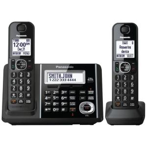Telefone Fixo sem Fio Panasonic KXTGF342B com Identificador de Chamadas, Viva Voz e 2 Ramais