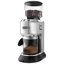 Moedor de café cônico Dedica com acessório de portafiltro, 6,9 x 11,2 x 18,1 polegadas, prata, DELONGHI KG521, Preto