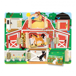 Quadro de Atividades de Madeira com Ímãs de Animais para Crianças Acima de 3 Anos, Melissa & Doug