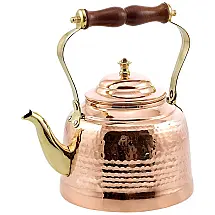 Chaleira de Chá 2 Litros em Cobre com Bico de Latão e Alça de Madeira, Old Dutch, Bronze