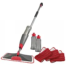 Kit Mop Spray para Pisos Laminados de Madeira com Refis Reutilizável de Microfibra, Rubbermaid
