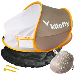 Berço Portátil kilofly 8541879928 e Dobrável Infantil Zero Insetos para Passeios e Viagens, Marrom