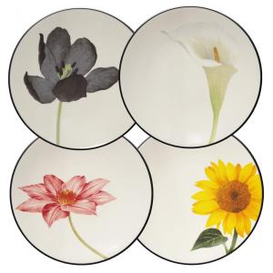 Conjunto de Pratos para Aperitivos, Elegância e Sofisticação para Sua Mesa com 4 Peças e Material de Cerâmica, Noritake 8034-504D