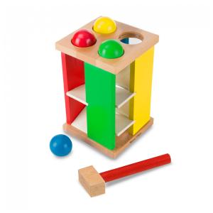 Torre de Madeira Infantil Deluxe Pound and Roll com Martelo para Crianças Acima de 3 Anos, Melissa & Doug