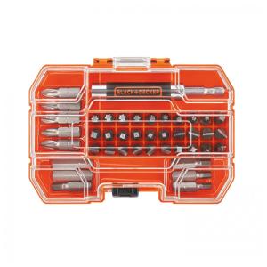 Kit Brocas de Chaves 42 Peças com Estojo, BLACKDECKER BDA42SD, Laranja Claro