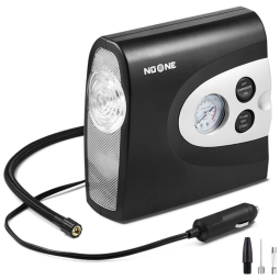 Compressor de Ar Portátil 12V DC Luz Led 150PSI Carro Bicicleta Motocicleta Bola, NOONE 2876643, Preto