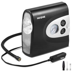 Compressor de Ar Portátil 12V DC Luz Led 150PSI Carro Bicicleta Motocicleta Bola, NOONE 2876643, Preto