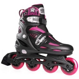 Patins Infantil Regulável com Rodas de Gel, Tam BR 29 a 32, High Bounce, Rosa
