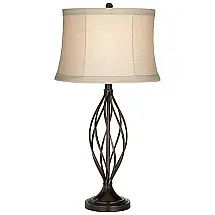 Luminária de Mesa Contemporânea em Metal, FRANKLIN IRON WORKS 7G545, Dourado