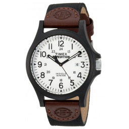 Relógio Masculino Analógico com Pulseira de Couro , Timex TW4B08200, Preto e Marrom