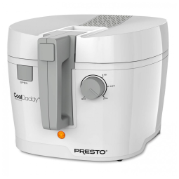 Fritadeira Elétrica á Óleo 1,9L com Termostato Ajustável e Luz Indicadora que Sinaliza Quando o Óleo Está Pronto, 110V 1500W, Presto, Branca