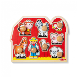 Quebra Cabeça de Madeira Pré Escolar Animais de Fazenda para Crianças de 1 Ano ou Mais, Melissa & Doug
