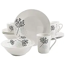 Aparelho de Jantar com 12 Peças em Porcelana, Serve 4 Pessoas, Gibson Home Netherwood, Branco